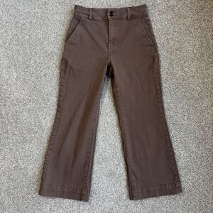 Everlane Organic Cotton Wide Leg Pants Brown High Rise Size 6